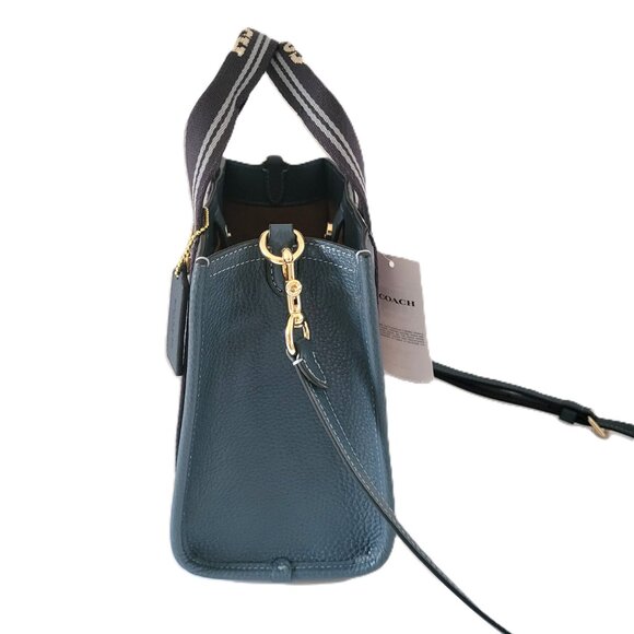 Coach CBH14 Refined Pebbled Leather Smith Tote 24 Crossbody Handbag Denim - Picture 5 of 7